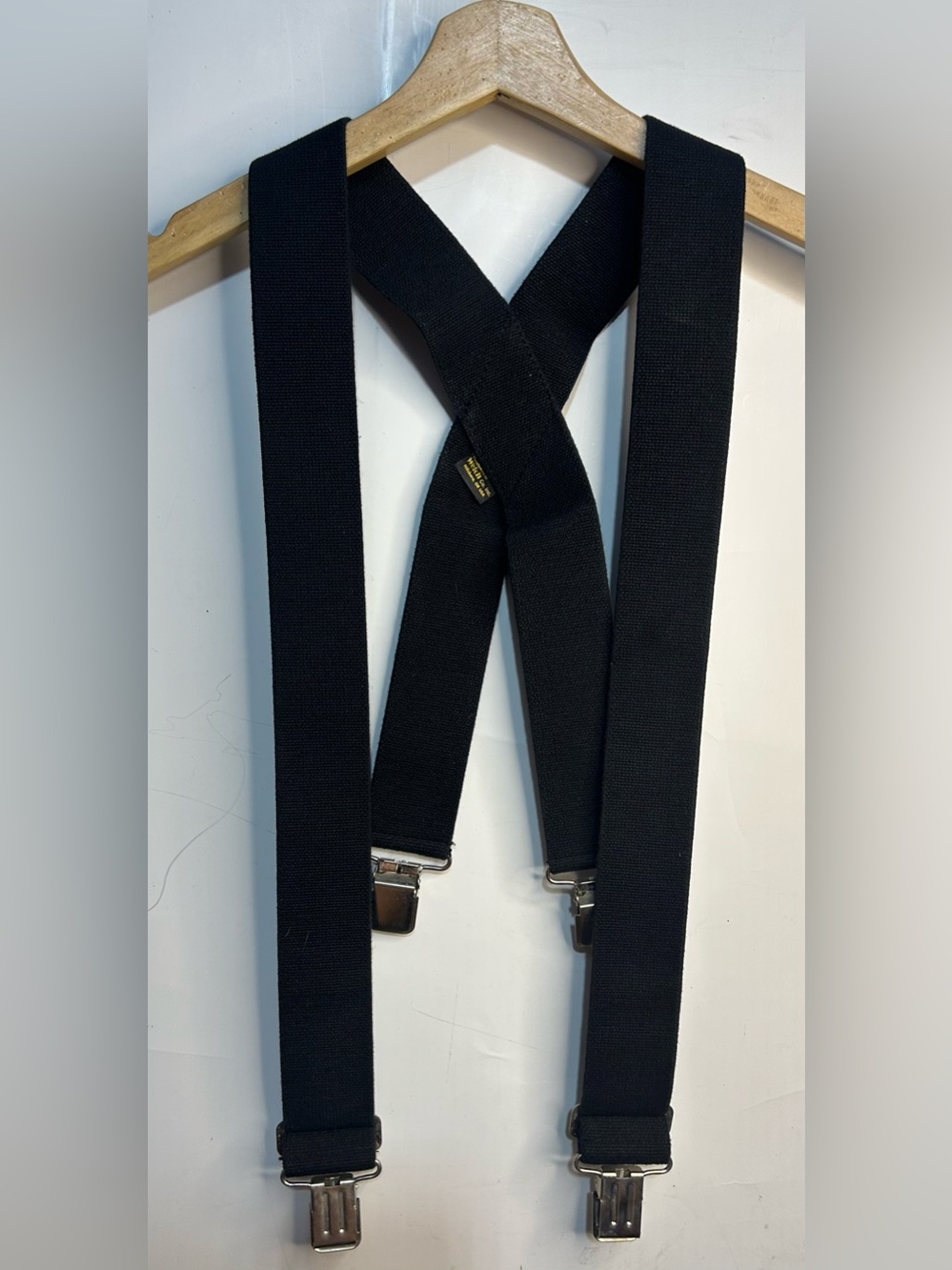 Welch Company Men's Big & Tall Elastic Clip End Double Face Black Suspenders